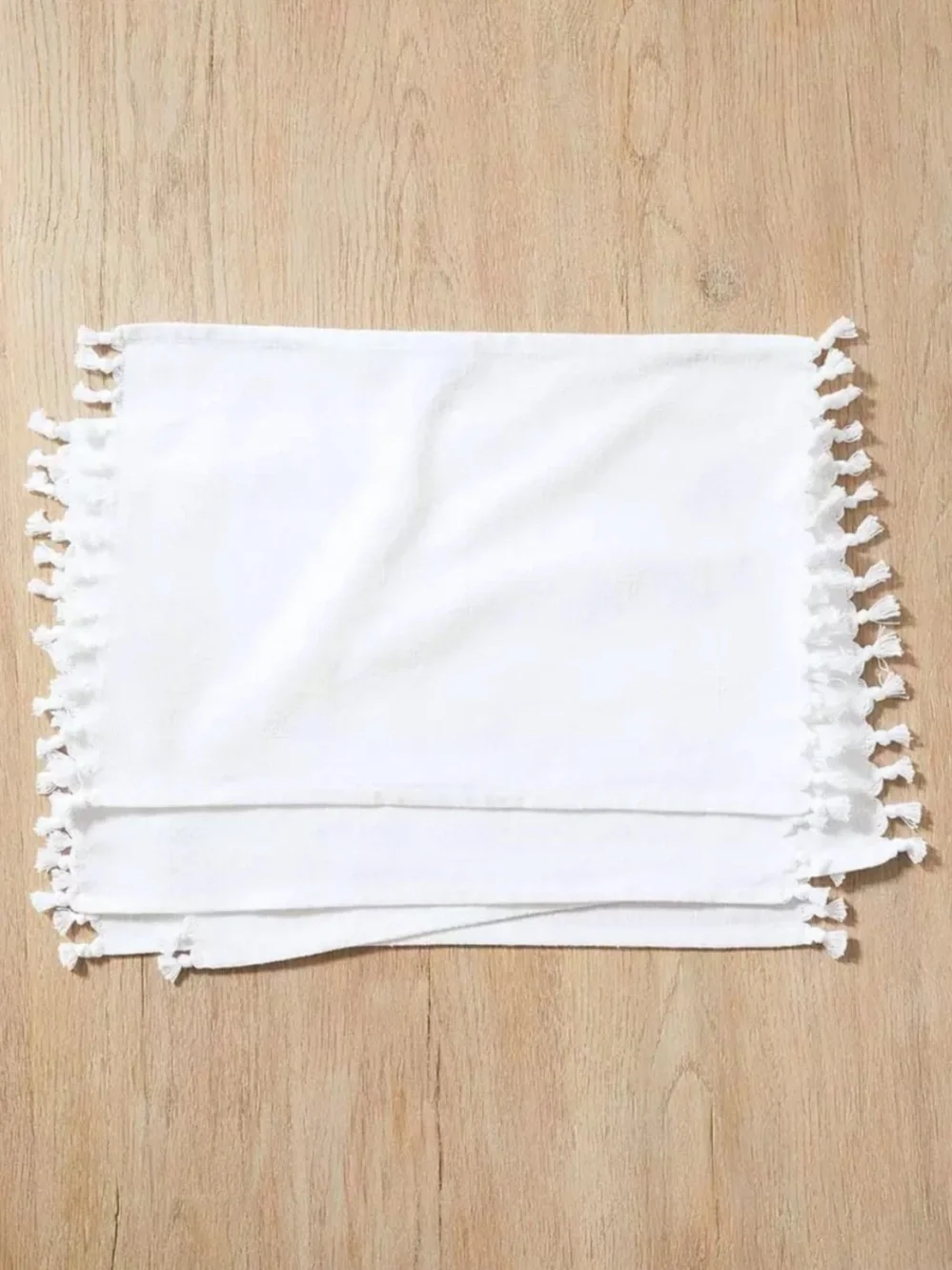 Fasano White Tassel Fringe Placemats- Set of 8